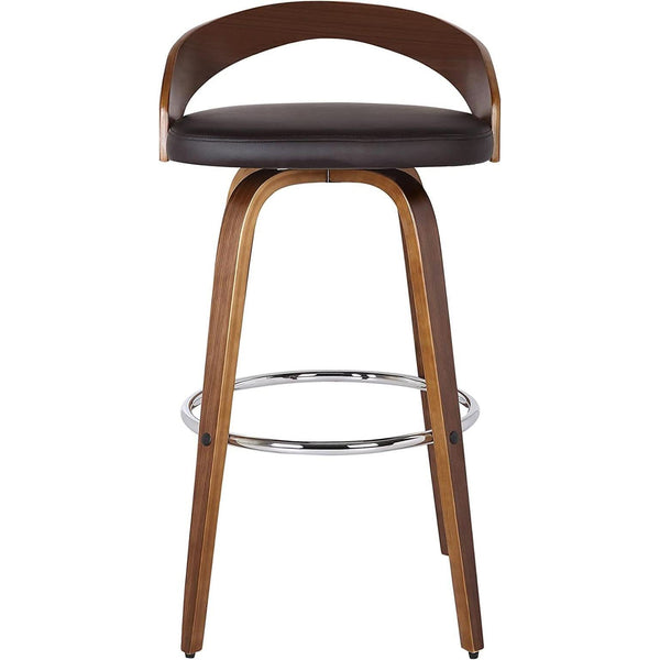 Walnut Wood-Grain Swivel Counter Stool