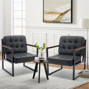 Tufted Faux Leather Accent Chair