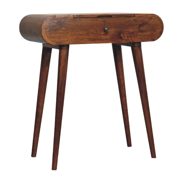 Chestnut Mango Wood Fold-Top Vanity Table