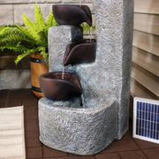 Tiered Vessel Solar Outdoor Fountain