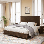 Reeded Wood Platform Bed Frame