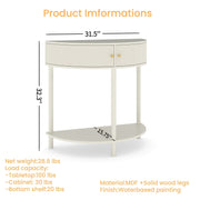 Half-Moon Fluted Console Table with Drawers