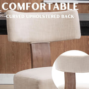 Beige Linen Dining Chairs, Set of 6