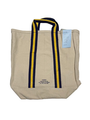 Recycled Canvas Striped Belt-Handle Tote