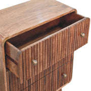 Ridged Mango Wood Three-Drawer Chest