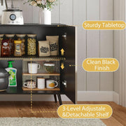 Oak-Finish Mid-Century Sideboard Buffet