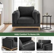 Oversized Dark Grey Boucle Armchair – chair (view 7) | Roost & Roam