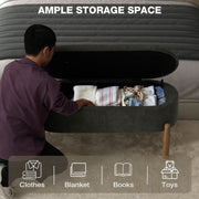 Corduroy Storage Bench Ottoman – ottoman (view 4) | Roost & Roam