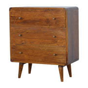 Curved Chestnut Mango Wood Dresser