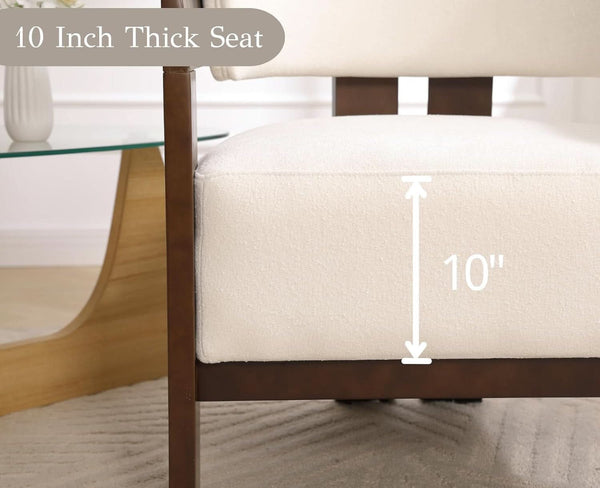 Curved Chenille Wood-Frame Accent Chair Pair – chair (view 5) | Roost & Roam