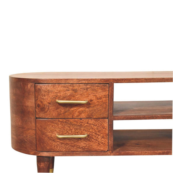 Curved Mango Wood Media Console