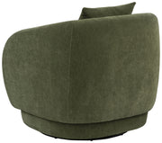 Olive Chenille Barrel Swivel Accent Chair