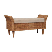 Rattan Woven Boucle Bench