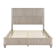 Reeded Wood Platform Bed Frame