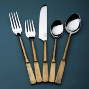 Faceted Handle Stainless Steel Flatware Set