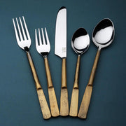 Faceted Handle Stainless Steel Flatware Set