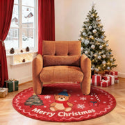 Button-Tufted Sherpa Accent Chair