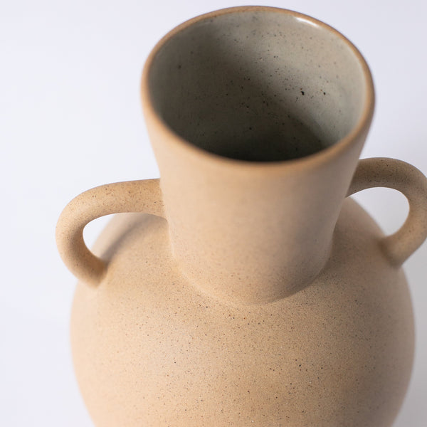 Handled Stoneware Amphora Vase