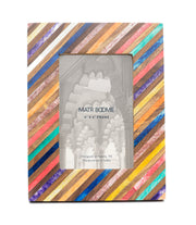 Diagonal Stripe Bone Inlay Picture Frame