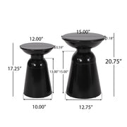 Powder-Coated Iron Pedestal Side Table Set — scale reference and proportion detail