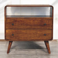 Curved Mango Wood Two-Drawer Nightstand