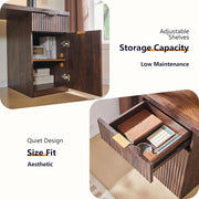 Reeded Panel Dark Walnut-Finish Desk – home office set (view 6) | Roost & Roam