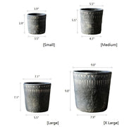 Hand-Etched Cement Planter