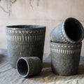 Hand-Etched Cement Planter