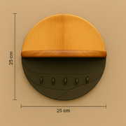 Wood-Grain Wall Key Holder with Shelf
