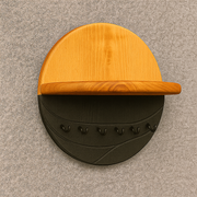 Wood-Grain Wall Key Holder with Shelf