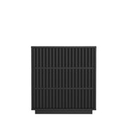 Reeded Matte Black 3-Drawer Chest