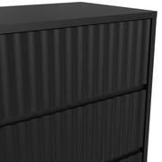 Reeded Matte Black 3-Drawer Chest