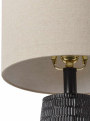 Carved Resin Black Table Lamp