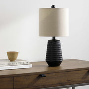 Carved Resin Black Table Lamp