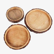 Live-Edge Mango Wood Bark Bowl Set