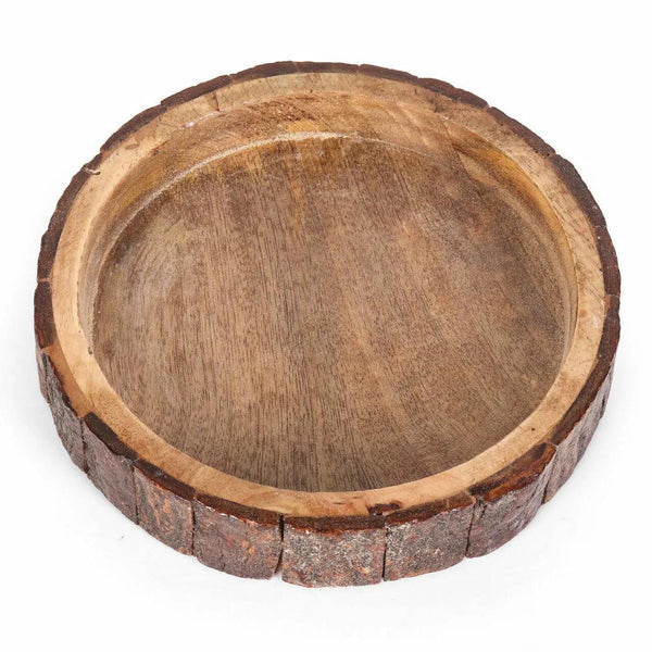 Live-Edge Mango Wood Bark Bowl Set