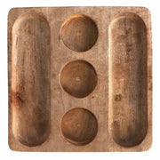 Acacia-Grain Wood Dip Platter Set
