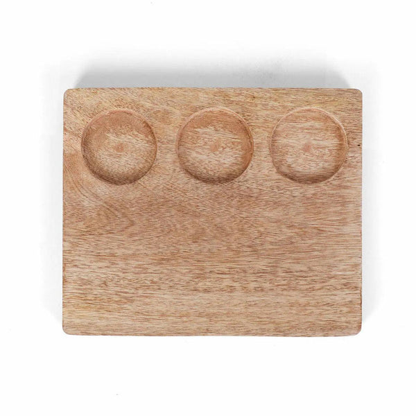 Mango Wood Cheese Board with Ceramic Bowls