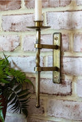 Antique Brass Iron Wall Candle Holder, 10 in