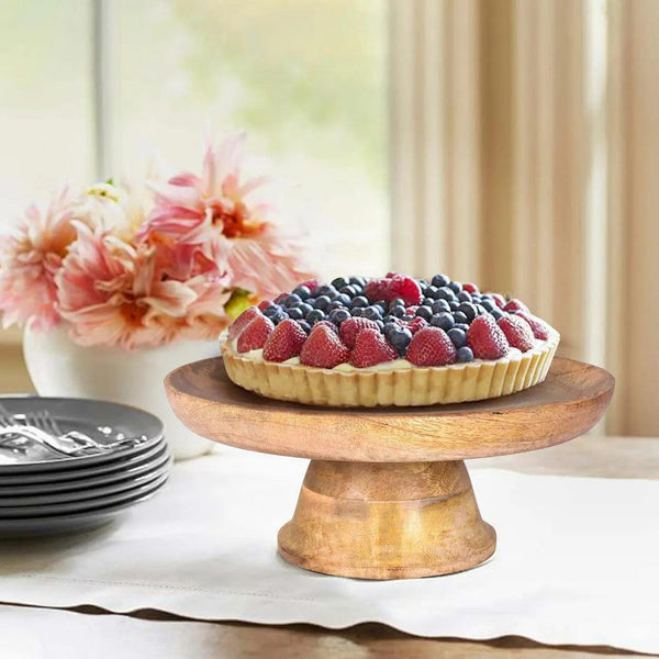 Mango Wood Pedestal Cake Stand