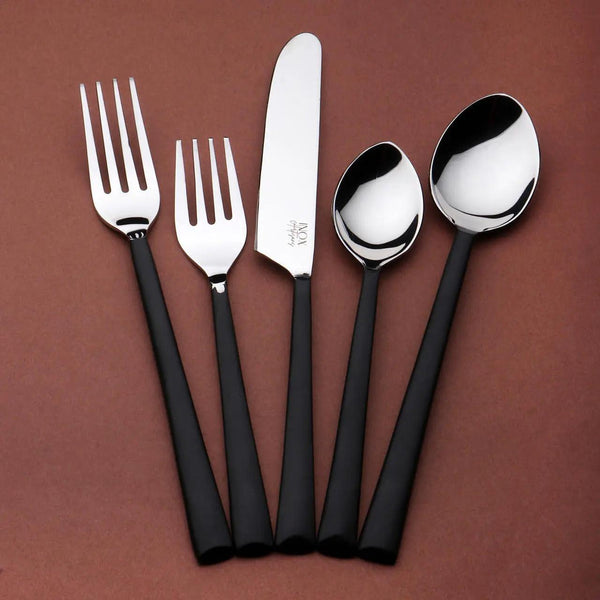 Matte Black Handle Stainless Flatware Set