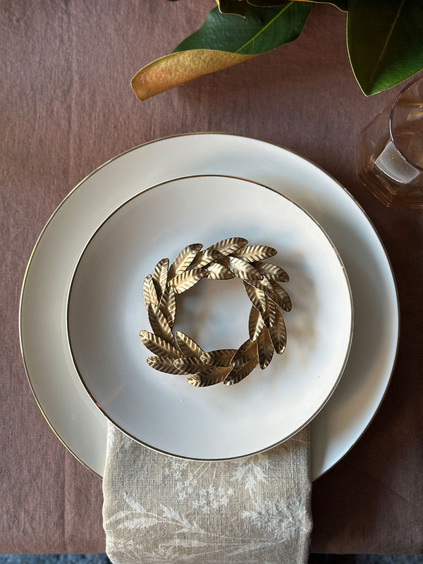 Brass Iron Wreath Ornaments, Set of 4