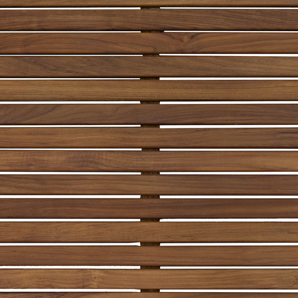 Brown bath mat, rectangular slatted