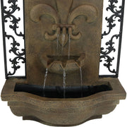 Fleur-de-Lis Scrollwork Outdoor Wall Fountain