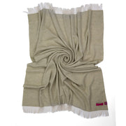 Merino Wool Herringbone Fringe Throw