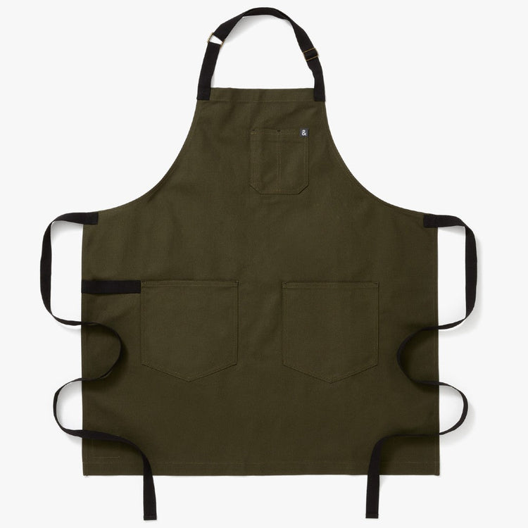Olive Canvas Full Bib Apron