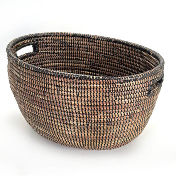 Hand-Woven Oval Storage Basket