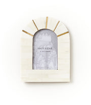 Cream Bone Tile Arch Picture Frame, 5.5 x 3.5 Photo