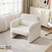 Lambswool Fabric Accent Chair With Arms