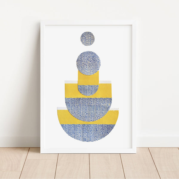Abstract Monotype Framed Print